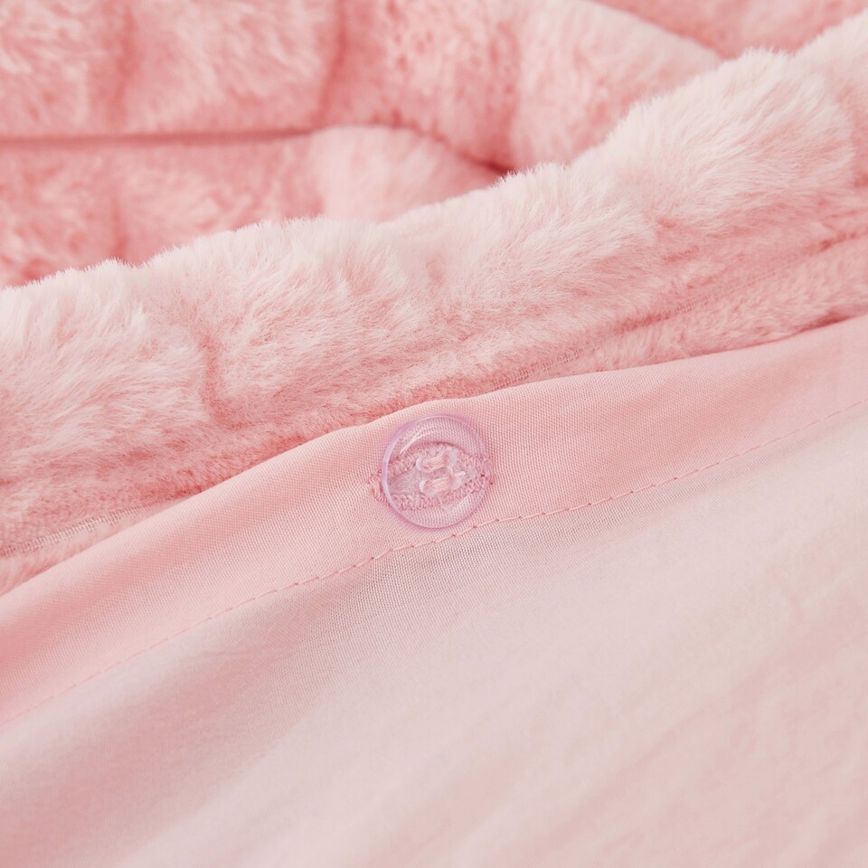 image 1 of Ezysleep Super Soft Luxury Faux Fur Box Duvet Cover Plush Winter Bedding | Pink | Pink