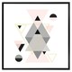 image 2 of Pink & grey geometric triangles (Picture Frame) Grey | S