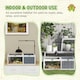 image 8 of PawHut Tortoise House, Wooden Tortoise Table w/ Lamp Holder - Grey