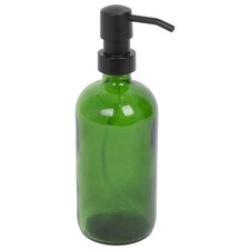 Harbour Housewares Glass Soap Dispenser - 500ml - Green