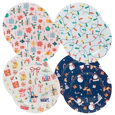 33cm Christmas Dinner Charger Plates | Multi | Gold & Set of 2 | 8