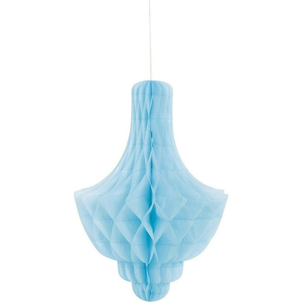 Unique Party Tissue Paper Chandelier Hanging Decoration - Baby Blue - One Size