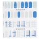 image 2 of Nail Sticker (patterned) - # Navy Crossline Nail - 32pcs Multi