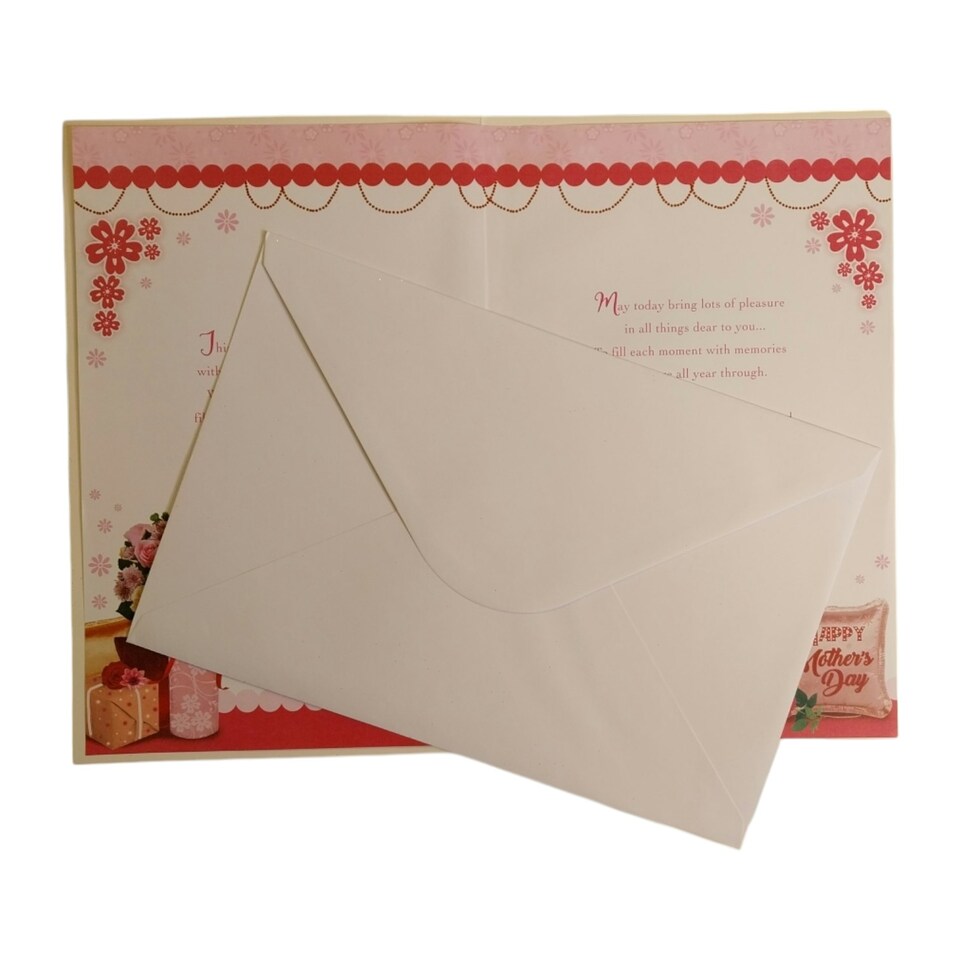 image 1 of To My Wife Lovely Pink Colour Window Design Mother's Day Card