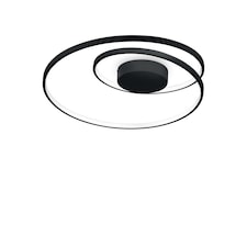 Oz LED Decorative Swirl Integrated LED Semi Flush Light Black, 3000K