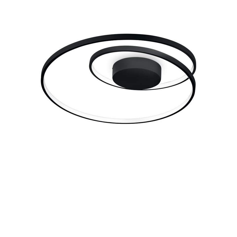 image 1 of Oz LED Decorative Swirl Integrated LED Semi Flush Light Black, 3000K