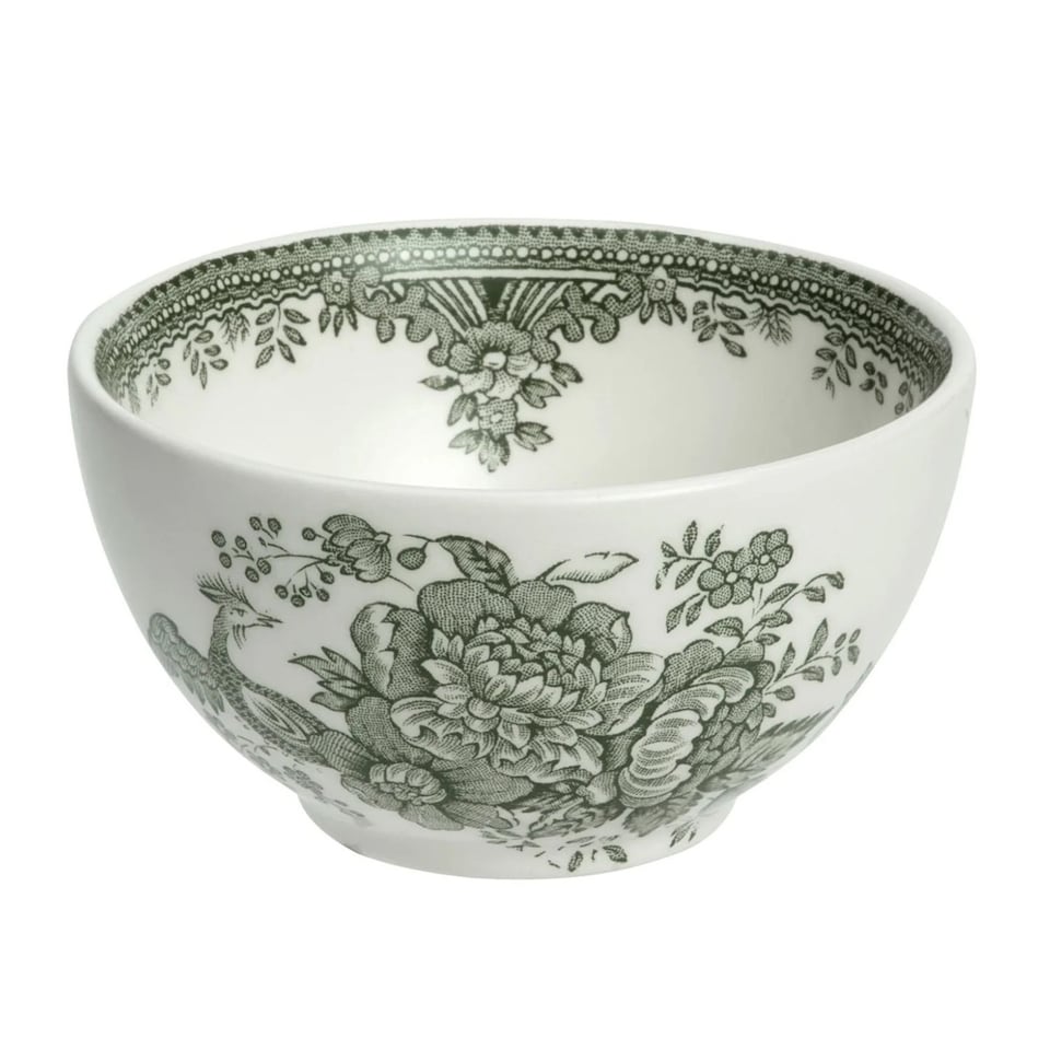 Sugar Bowl: Burleigh Green Asiatic Pheasants Sugar Bowl, Ceramic