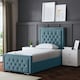 image 2 of Allegra Divan Bed with Upholstered Headboard - Blue - Single / 3ft