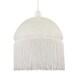 image 2 of Traditional Opal White Domed Glass Pendant Shade with Long Tassels