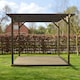 image 4 of Garden Pergola and Decking Kit - Wood - L420 x W420 x H270 cm - Rustic Brown