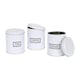image 1 of Harbour Housewares 3pc Round Metal Tea Coffee Sugar Canister Set - White