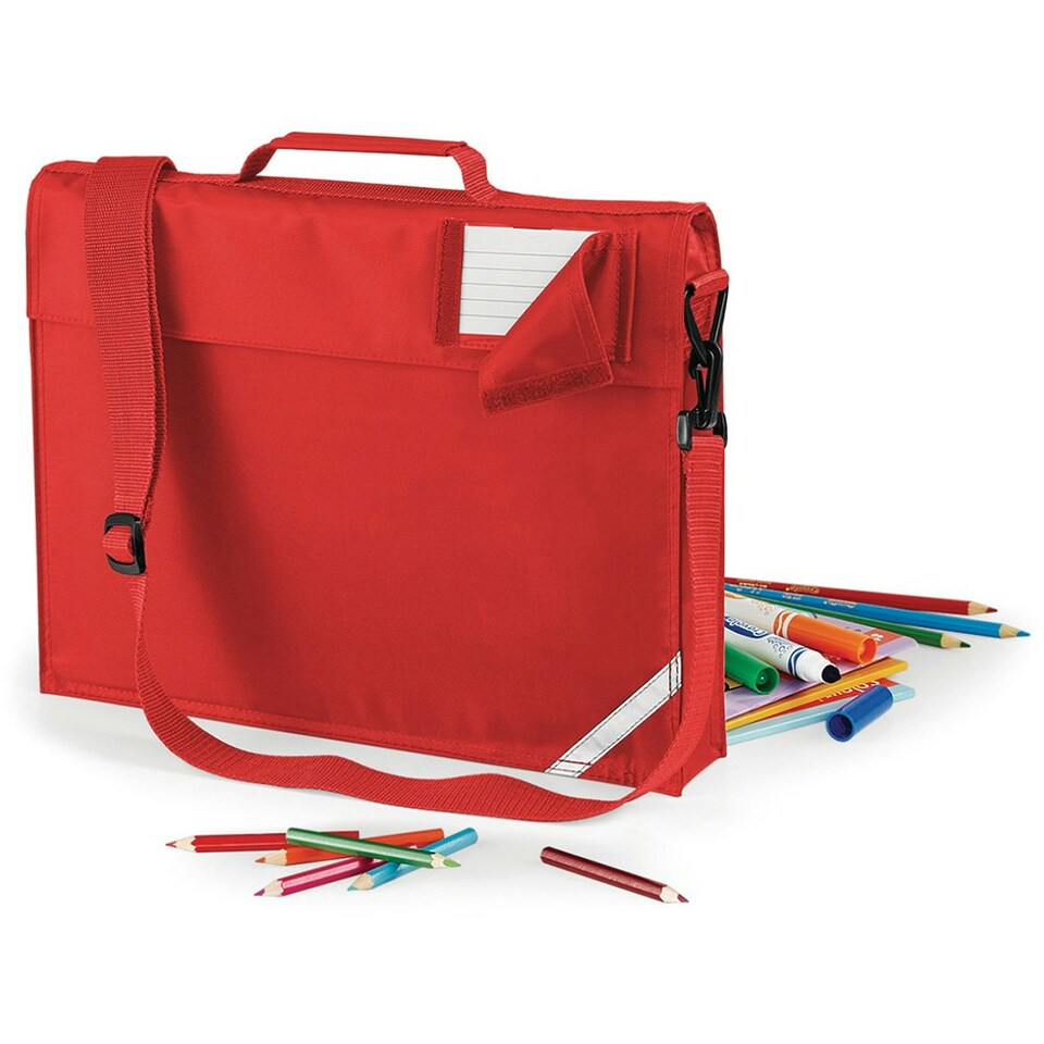 image 1 of Quadra Junior Book Bag With Strap - Bright Red - One Size