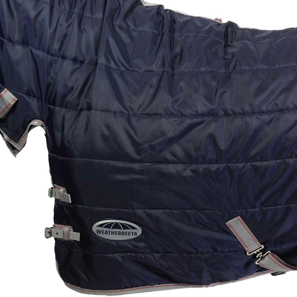 image 1 of Weatherbeeta Comfitec Medium/Lite 210d Channel Quilt Combo Neck Stable Rug - Navy/Silver/Red - 5 ft 9