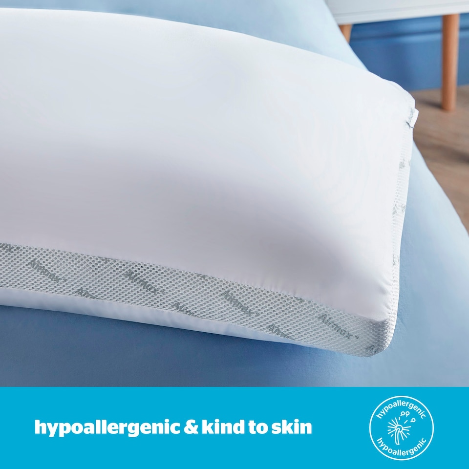 image 1 of Silentnight Airmax 5cm Mattress Topper and Pillow Set White | Double with 2 Pillows | Double