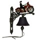 image 1 of Motorcycle Motorbike Bike Rider Bell Gate Cast Iron Sign Plaque Door Wall House