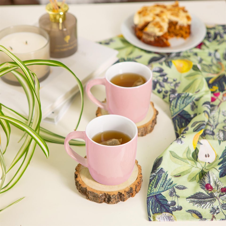 image 1 of Argon Tableware Coloured Coffee Mugs - 350ml - Pink - Pack of 4 | Pink | Pink | 4