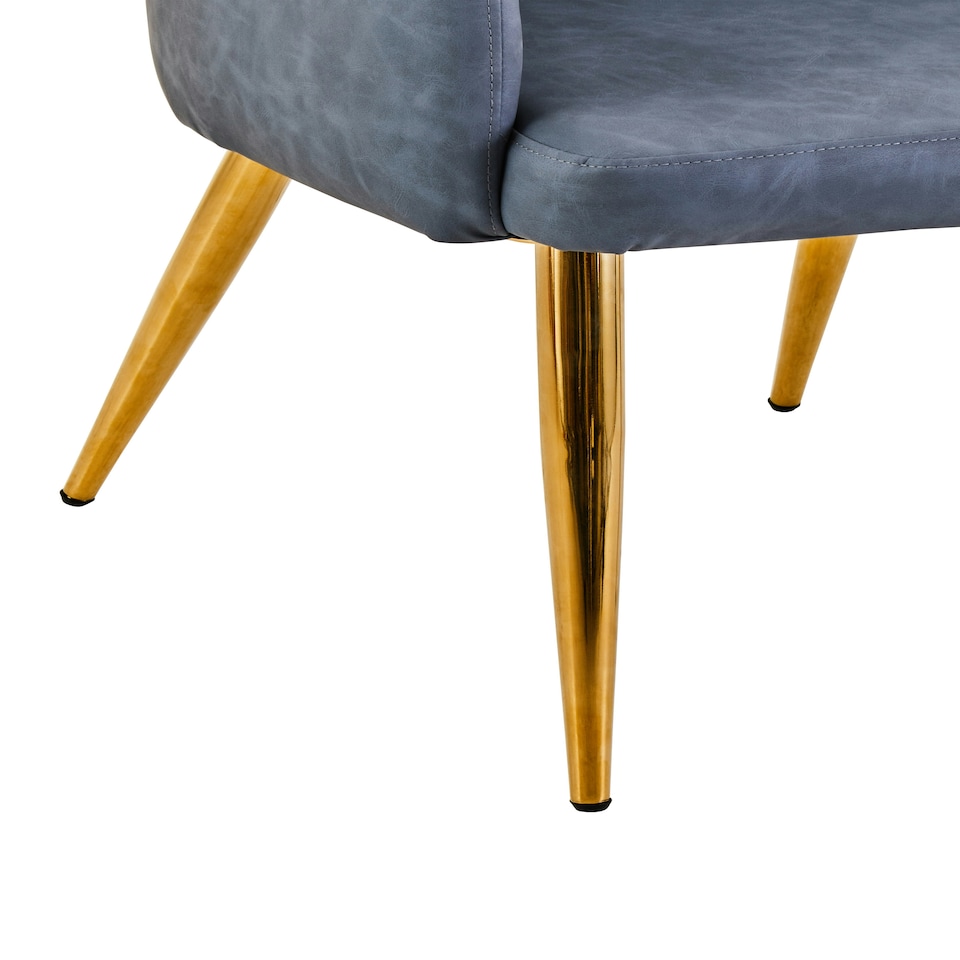 image 1 of Interiors By Premier Dark Grey Angular Dining Chair, Gold Finish Lounge Chair, Luxe Kitchen Chair, Livingroom Chair, Accent Chair Grey