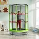image 10 of HOMCOM Kids Trampoline Mini Bouncer w/ Enclosure Net for 3-6 Years Green