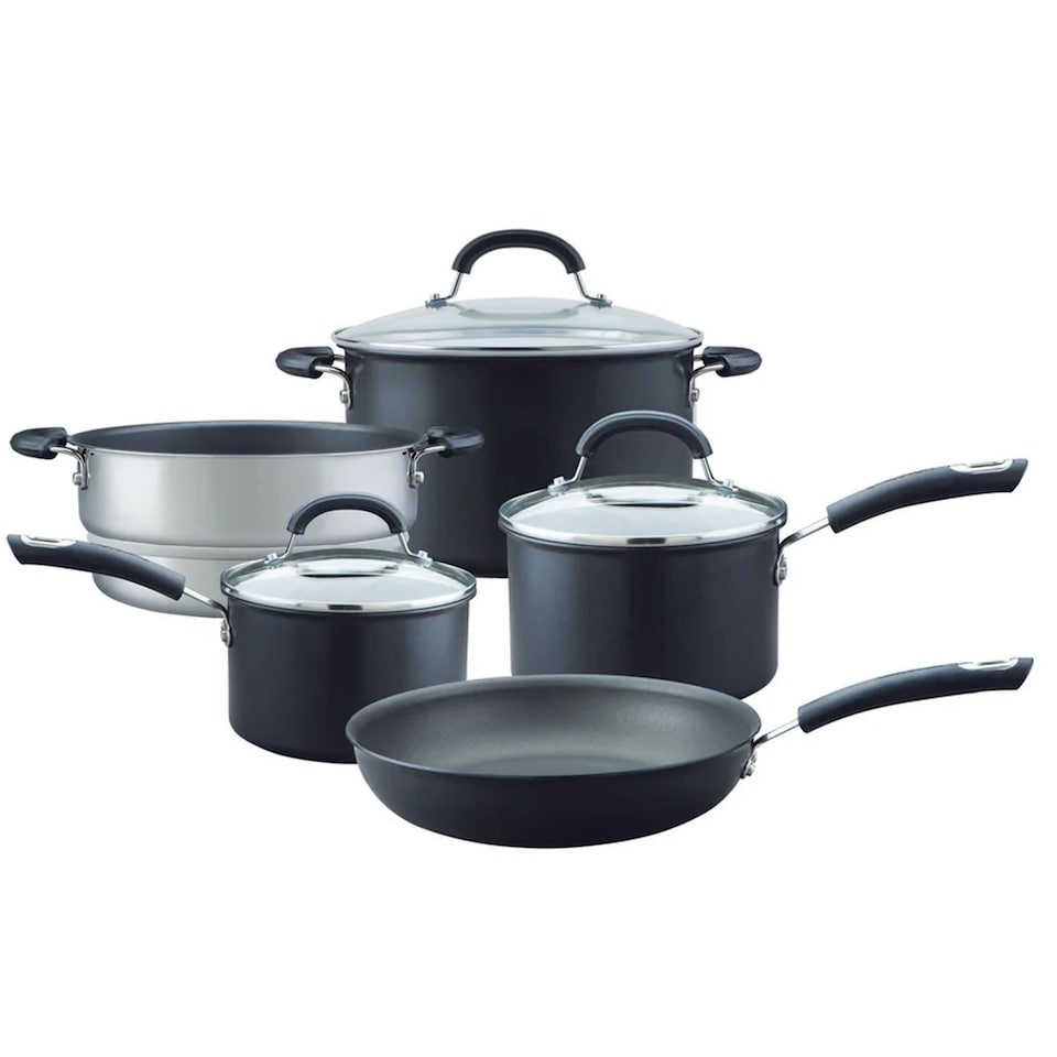 image 1 of Circulon Total Hard Anodised Non Stick 5 Piece Cookware Set - Black