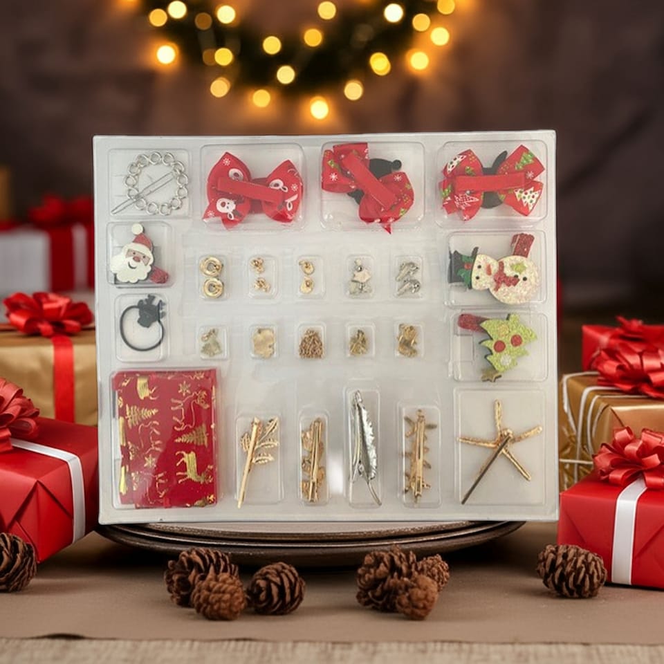 image 1 of Girls Hair Accessory Advent Calendar | 24 Day Christmas Countdown Gift Set