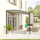 image 2 of Outsunny 3 x 2.5m Patio Metal Gazebo Door Window Awning Wall Mount Canopy Outdoor Sunshade with Extended Shelter Cream White