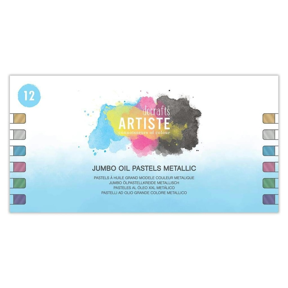 Jumbo Oil Pastels Metallic Pack 12 - Docraft Multi