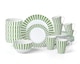 image 1 of 24pc Green Split Stripe Dinner Set