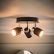 image 3 of ValueLights Benton Black Round Ceiling Spotlight and Warm White Bulbs
