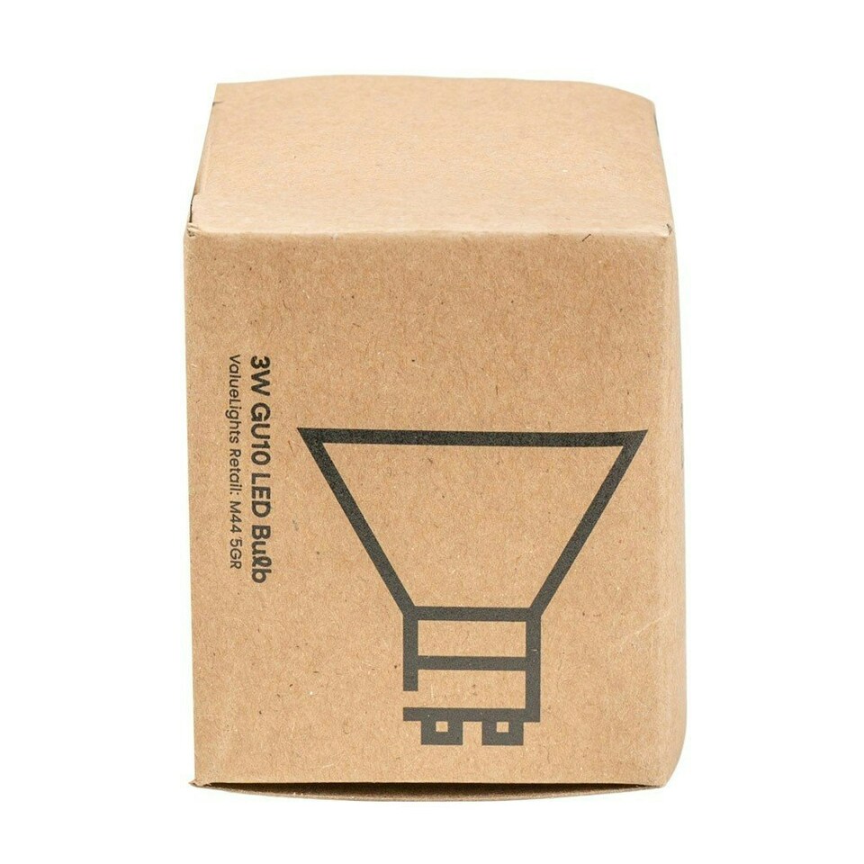 image 1 of ValueLights 12 Pack GU10 White Plastic Spotlight LED 3W Warm White 3000K 280lm Light Bulb