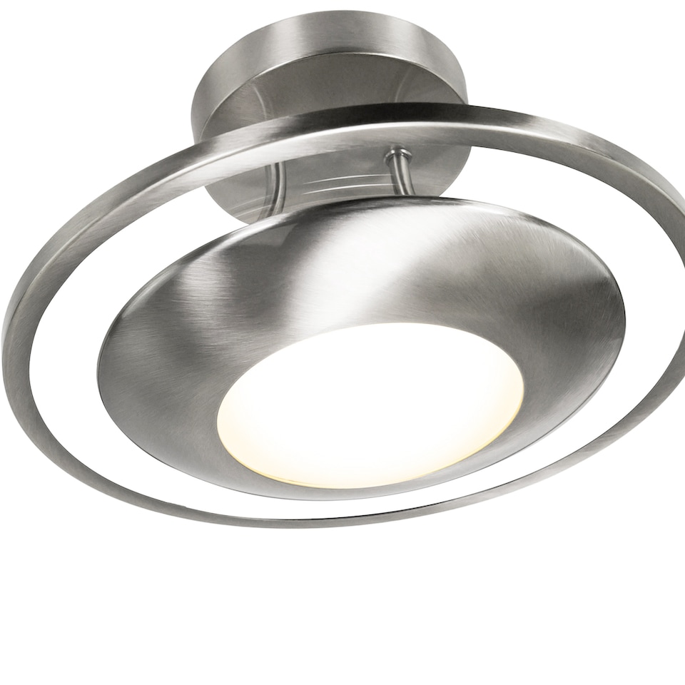 image 1 of Modernistic Semi Flush Energy Saving LED Ceiling Light Fitting in Satin Nickel | Silver