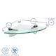 image 10 of Harbour Housewares Floating Glass Corner Shelf - 20cm - Silver Brackets - Bathroom Shower Storage Vanity Display Unit Shelf | Silver | Clear/Chrome | 20 x 20 x 0.5 CM | 1