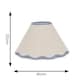 image 3 of ValueLights Florie Natural Linen Large Tapered Lamp Shade with Scallop Blue Trim