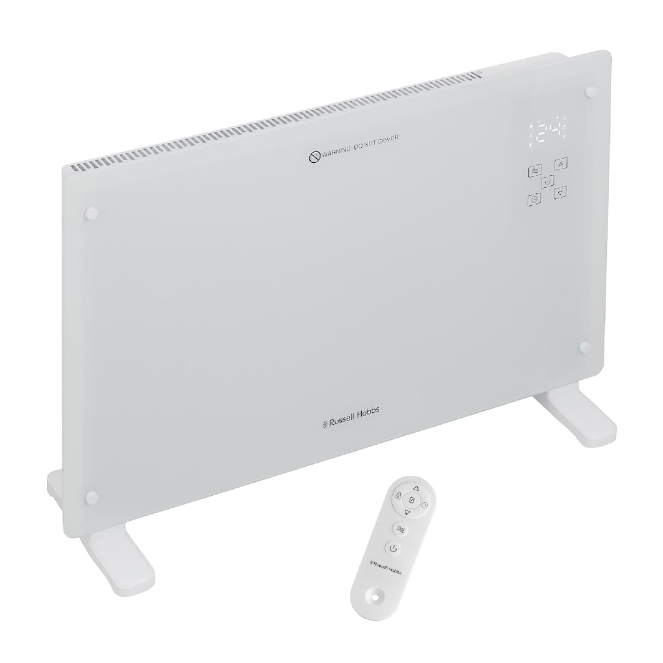 image 1 of Russell Hobbs RHPANH2006W Glass Panel Electric Heater 2000W Smart Wi-Fi Enabled in White