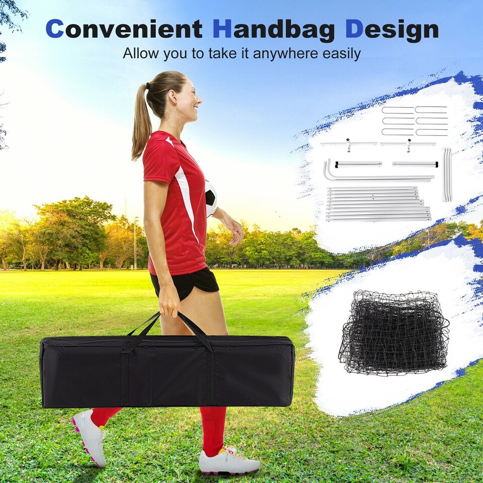 image 1 of COSTWAY Portable Soccer Rebounder Net Soccer Training Equipment w/Carry Bag