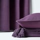 image 5 of Homescapes Cotton Rajput Ribbed Purple Throw - 225 x 255 cm Purple