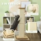 image 3 of PawHut 3-in-1 Cat Scratcher Post with Sisal Track Ball Toy, 87cm, Light Oak