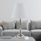 image 2 of Chrome Table Lamp with Stem Detail and Ivory Shade Chrome | Red