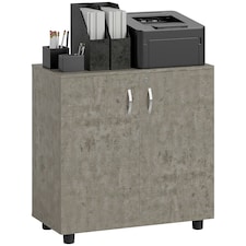 Vinsetto 2-Tier Locking Filing Cabinet Office Storage Cabinet, Grey