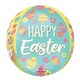 image 1 of Happy Easter Bunny Rabbit Yellow Orbz Foil Helium Balloon 38cm / 15 in | Yellow