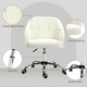 image 5 of HOMCOM Fluffy Vanity Chair for Desk, with Height Adjustable, Wheels, Cream