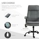 image 3 of Vinsetto Massage Office Chair Linen Computer Chair with Adjustable Height Grey