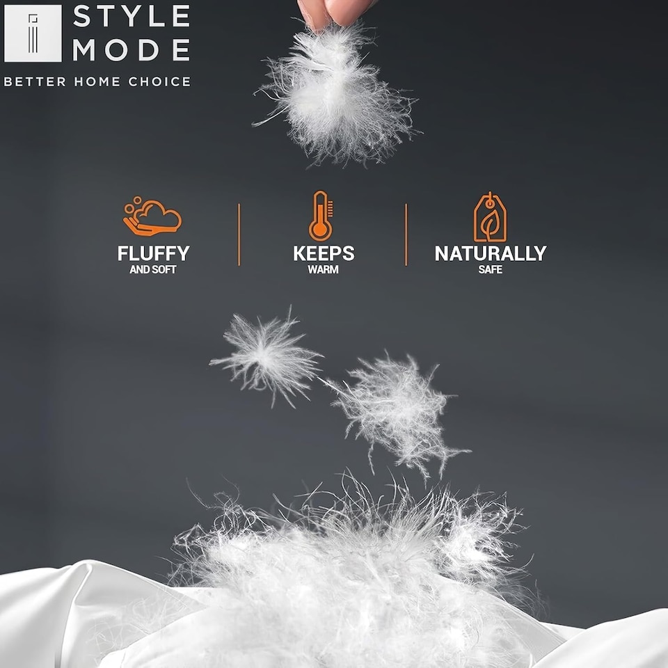 image 1 of Goose Feather & Down Duvet | Warm Winter Quilt | 100% Cotton Cover | Hypoallergenic | Machine Washable | Ideal for Cold Nights 13.5 Tog | Super King