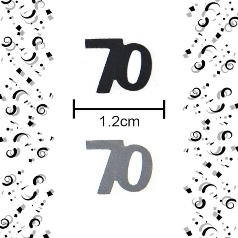 image 1 of 14g 70th Black Happy Birthday Confetti