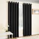 image 2 of Enhanced Living Vogue Black 90 x 90 inch (229x229cm) Eyelet Thermal Noise reducing Dim Out Curtains (PAIR)