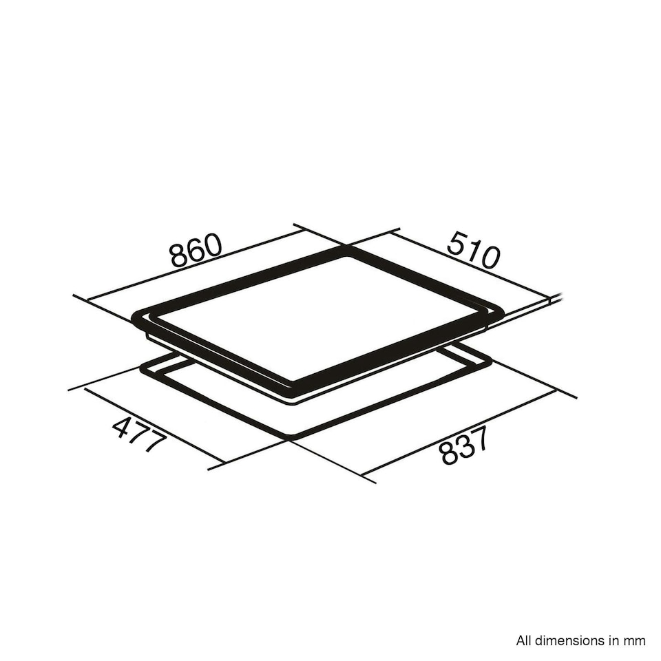 image 1 of SIA GHG902BL 90cm Black Glass 5 Burner Gas Hob With Cast Iron Pan Stands & Wok Burner