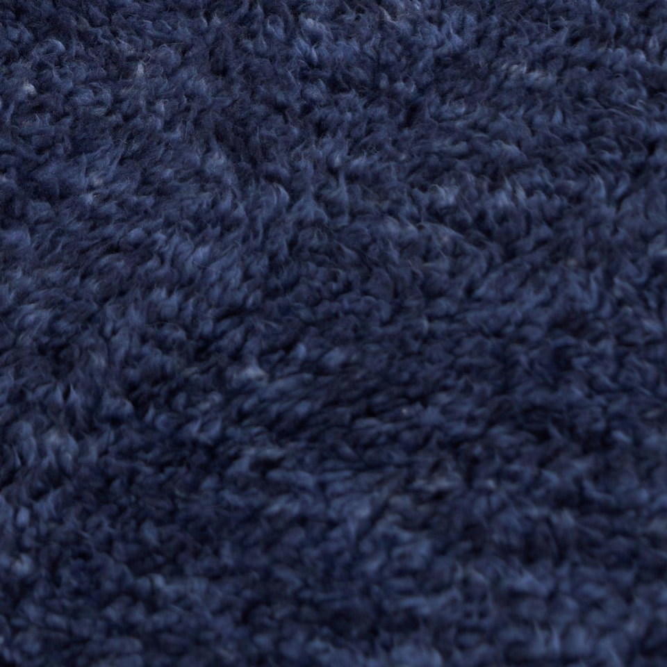 image 1 of OHS Teddy Marl Fleece Warm Soft 30cm Deep Fitted Bed Sheet, Navy Blue - Single