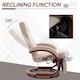 image 4 of HOMCOM Swivel Recliner Chair with Footstool and Wood Base, Manual Reclining Chair for Living Room, Bedroom, Beige