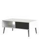 image 3 of Oslo Coffee Table 1 Drawer 1 Shelf in White and Black Matt