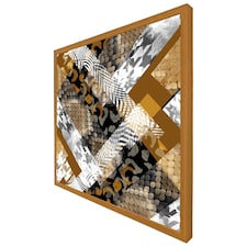 Geometric snake skin & patterns (Picutre Frame) Brown | Oak | M