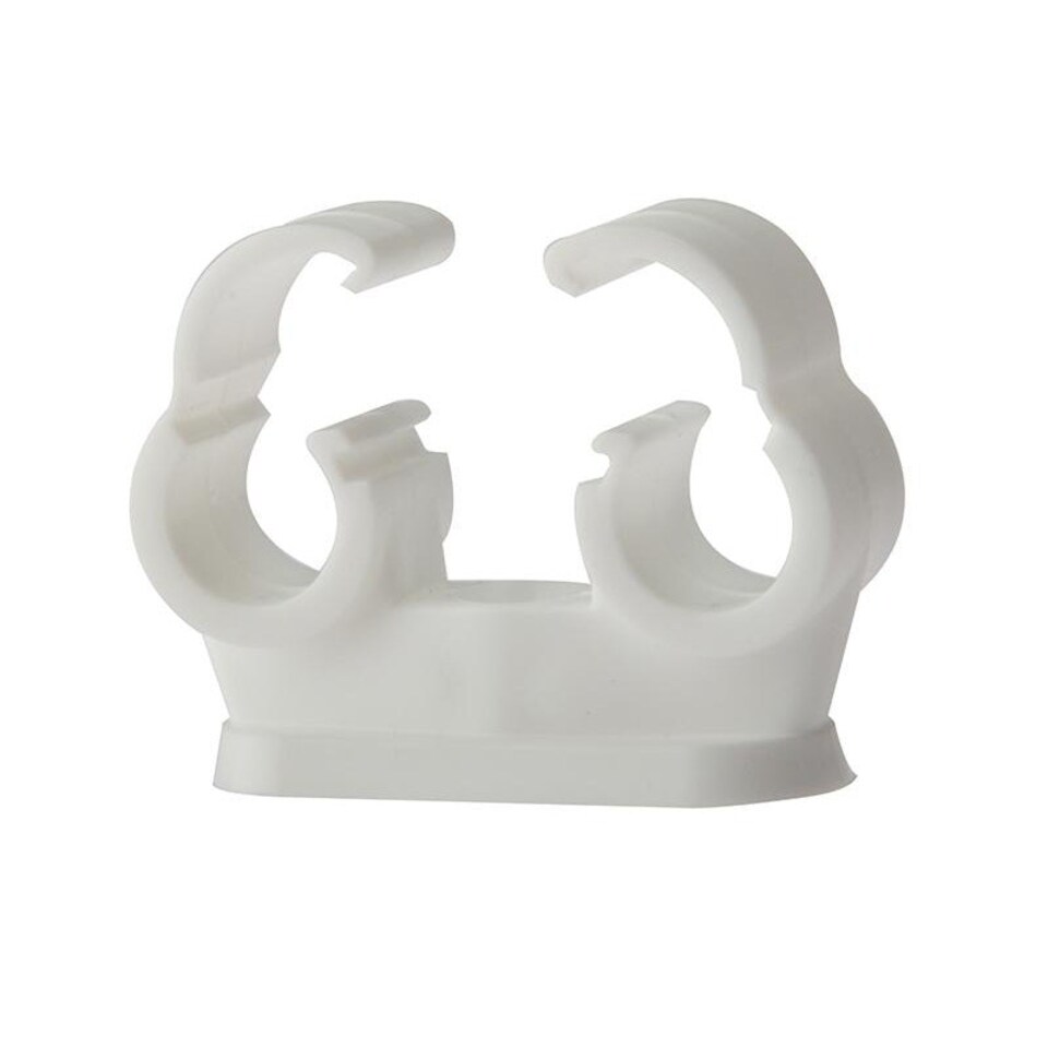 Forgefix Pipe Clips, Double Cliplock - Multi Colour - 15mm